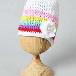 Funkrafts Pack Of 2 Floral & Bow Designed Beanie Caps - Red & White image 5