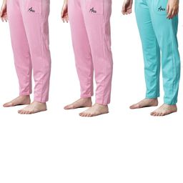 FIT N FAME Women Pack of 3 Mid-Rise Cotton Pyjamas-image-64