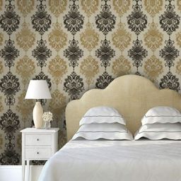 Jaamso Royals Cream & Black Self-adhesive & Waterproof Damask Wallpaper-image-127
