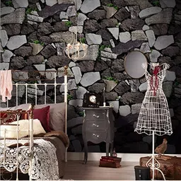 Asian royal Grey Abstract Printed Self Adhesive Heat Resistant Waterproof Wall Sticker-60