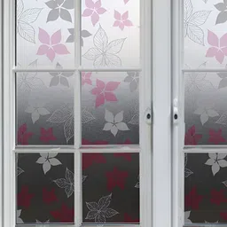 Jaamso Royals Pink & Grey Floral Printed Waterproof Window Film-image-59