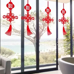 Asian royal Red Abstract PrintedSelf Adhesive 3D Decals & Stickers-picture-6