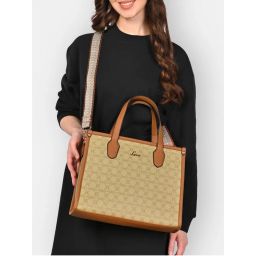 Lavie Womens Beige Mono Kelissa Satchel with Detachable Strap (L)-picture-23