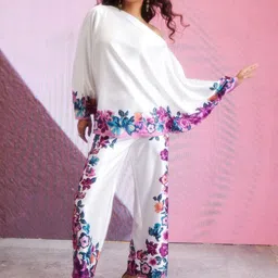 Dash and Dot Floral Printed Kaftan Top With Trouser image 5