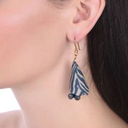 Unravel India Artificial Beaded Ceramic Triangular Drop Earrings-image-91