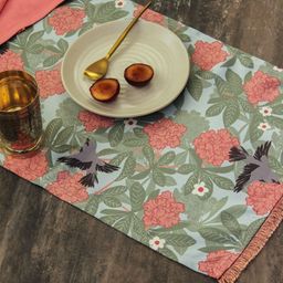 House This 2-Pcs Orange & Green Printed Table Placemats-58