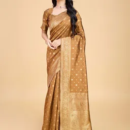 RICH & ROMAN Woven Design Zari Pure Silk Banarasi Saree-picture-52