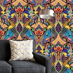 ArtzFolio Printed UV-Resistant Anti-Bacterial Indian Bohemian Paisley Peel & Stick Wallpaper-image-66