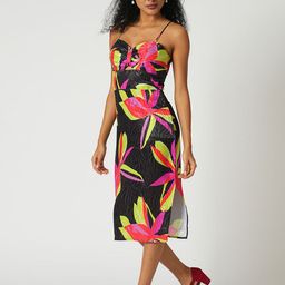 Globus Women Floral Printed Shoulder Straps Midi Sheath Dress-image-42