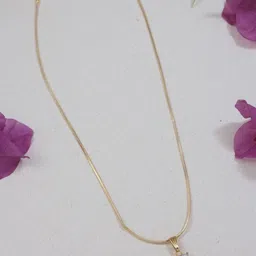 V FASHION JEWELLERY Gold-Plated Studded Studded Pendant With Chain-picture-28