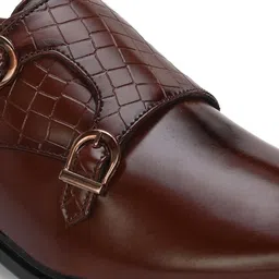 Mactree Men Textured Formal Monk Shoes image 5