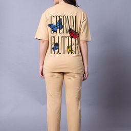 Lazy Lush Printed T-Shirt & Track Pant Co-Ords Set image 2