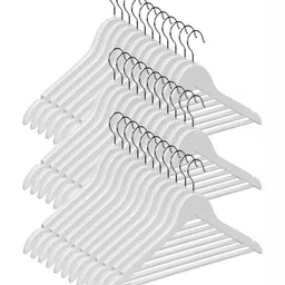 ASH AND ROH White 36 Pieces Wooden Clothes Bar Hanger-image-15