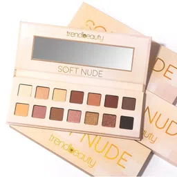 14 Colors Glossy Eyeshadow Palette - 16.8 g - Soft Nude-27