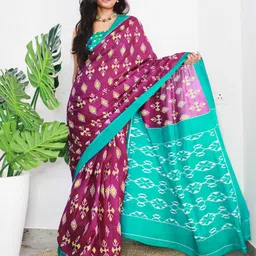 HERE&NOW Floral Pure Cotton Bagru Saree-20