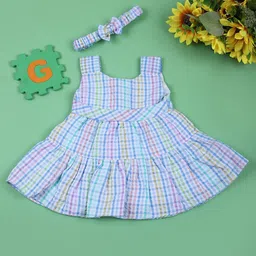 V-Mart Girls Checked Fit and Flare Midi Dress-image-41