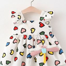 LULU & SKY Girls Conversational Printed Fit & Flare Square Neck Midi Dress-picture-15