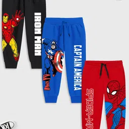 Marvel by Miss and Chief Boys Pack Of 3 Avengers Printed Joggers-image-23