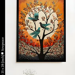 SOWPEACE Orange & Grey 1 Piece Canvas Abstract Wall Photographs-15