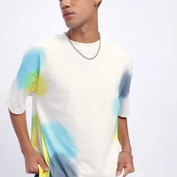 glitchez Bright Side Printed Drop-Shoulder Sleeves Oversized T-shirt-image-8