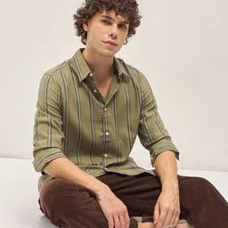 THE BEAR HOUSE Men Slim Fit Striped Casual Shirt-image-21