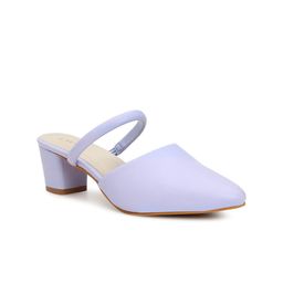 Lavie Colourblocked PU Work Block Mules with Buckles-0