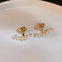 Aurum & You Gold-Plated Pearls Beaded Contemporary Studs-picture-35