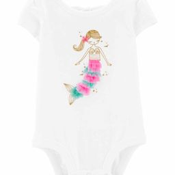 Carter's Glitter Mermaid Bow Back Onesie - White-image-86