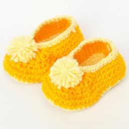 Love Crochet Art Flower Applique Crochet Booties - Yellow-image-86