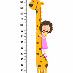 WENS Giraffe with Kid Height Measurement Removable Wall Sticker - Multicolor-image-50