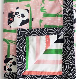 Silverlinen Panda Village Theme Reversible Single Blanket - Pink-image-49
