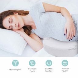 Elementary Premium Memory Foam Wedge Pregnancy Pillow - White-16