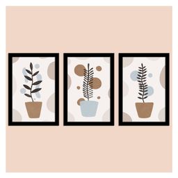 WENS Framed Colorful Botanical Art Print Pack of 3  - Multicolor-picture-43