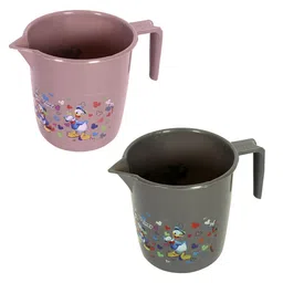 Kuber Industries Brown & Grey 2 piece Floral Plastic Bath Accessories Set-5