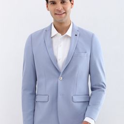 Allen Solly Self-Design Slim-Fit Single-Breasted Formal Blazer-29