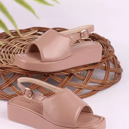 Try Me Open Toe Platform Sandals with Buckles-23