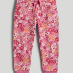 mothercare Girls Floral Printed Cotton Joggers Trousers-picture-48