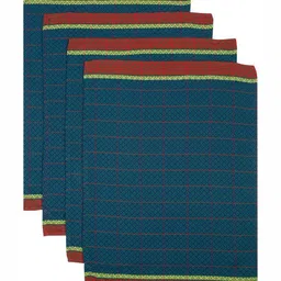 Ratan Cart 4-Pcs Teal Blue & Green Printed KitchenTowel-30