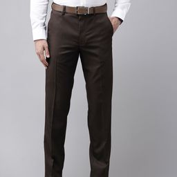 Van Heusen Men Textured Slim Fit Formal Trousers-picture-33