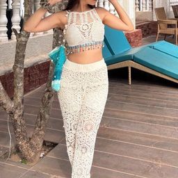 TRENBEE Cordelia Crochet Crop Top & Trousers Co-Ords-image-63