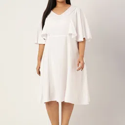 theRebelinme Plus Size Flutter Sleeves Crepe A-Line Midi Dress-picture-12