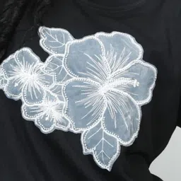 Athena Unapologetic Women Floral Colourblocked Applique T-shirt image 4
