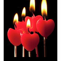 Funcart Heart Shape Candles Red - Pack Of 4 image 2