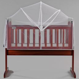Babyhug Joy Plus Cradle With Mosquito Net - Walnut image 2