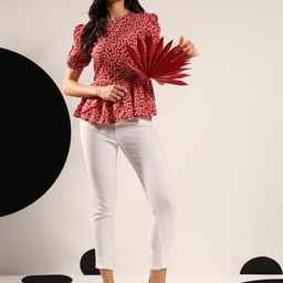 Kotty Women Floral Print Puff Sleeve Top-image-92