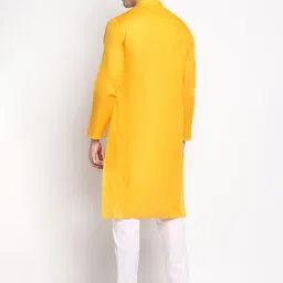DEVOILER Men Embroidered Thread Work Block Print Kurta image 4