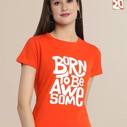 Mast & Harbour Women Typography 2 Printed Applique T-shirt-image-34