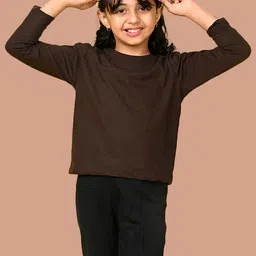 NUSYL Pack Of 2 Girls Solid Round Neck Cotton T-shirts-picture-47