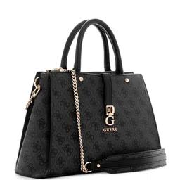 GUESS Printed PU Structured Satchel with Cut Work image 3