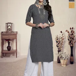 HERE&NOW Women Pack Of-3 Ethnic Motifs Printed Crepe Kurta-image-33